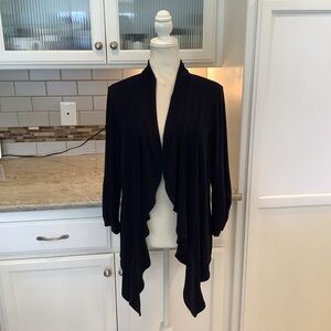 Chico’s Travelers NWT Blue Open Front Cascade Jacket Cardigan Size Large (2)